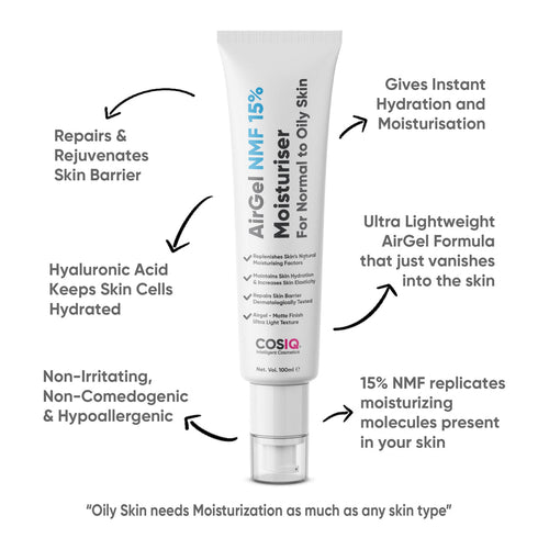 Cosiq AirGel NMF-15% Moisturiser for Oily Skin 100ml